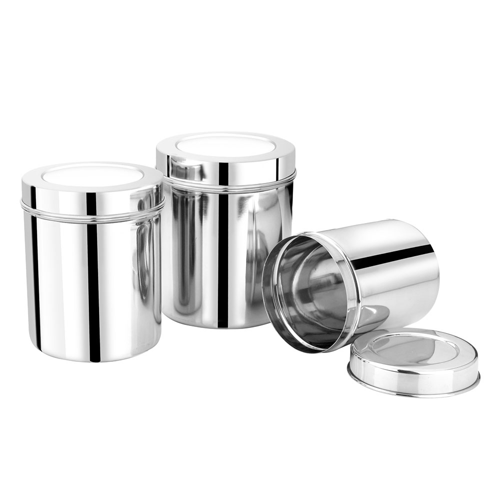 Stainless Steel Dabba-Storage Containers 400ml-500ml-750 ml Set