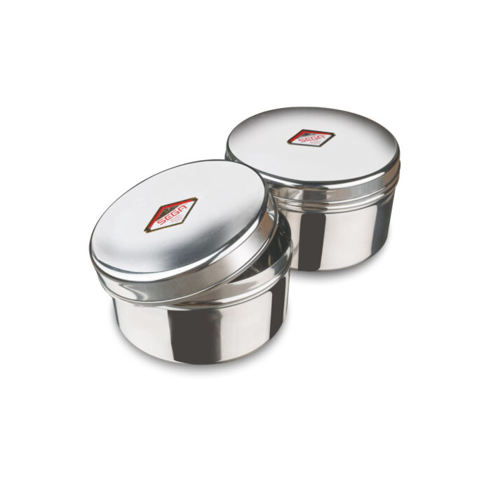 SEGA,Stainless steel flat storage canister/Container/ Kitchen Storage for Snacks - Plain cover betha