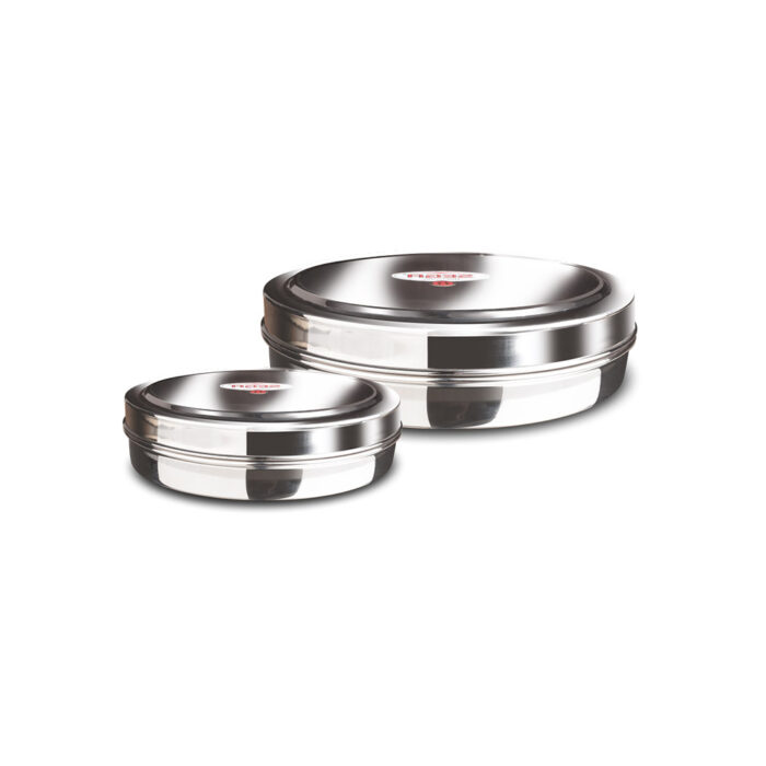 SEGA,Stainless steel flat storage canister/Container/ Kitchen Storage for Snacks - Chocolate