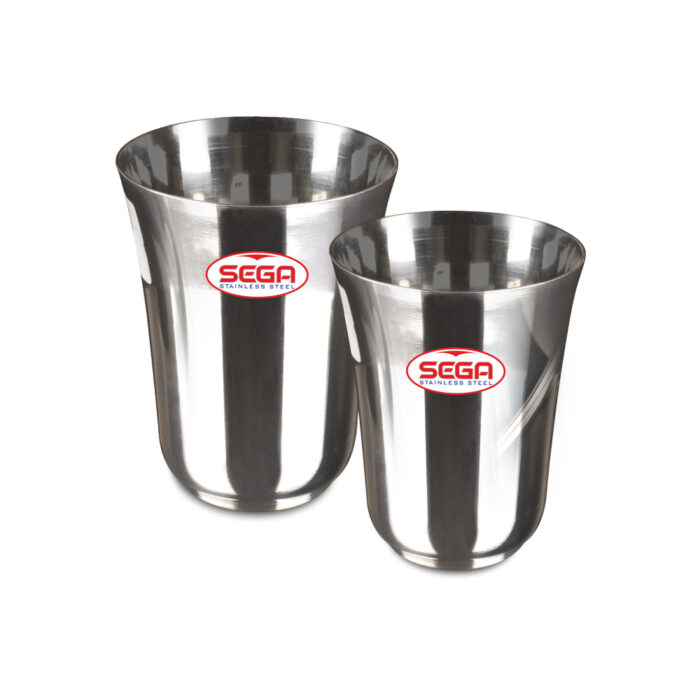 SEGA, Plain Flower Glass for Drinking, Clear Glass for Beverage