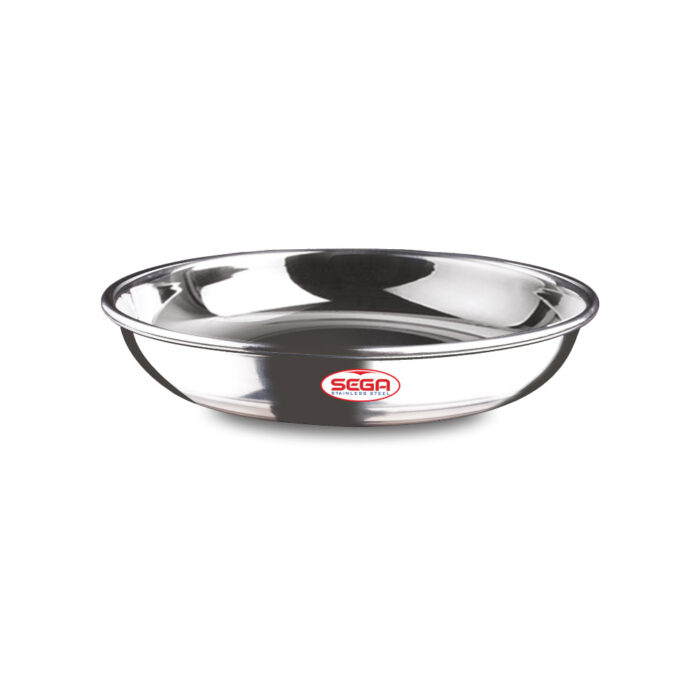 SEGA, Stainless Steel Heavy Gauge Small Halwa/Pudding/dessert Plates with Mirror Finish - Halwa plate