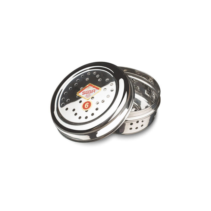SEGA, Stainless Steel Hole Puri Dabbas/Sprout Maker/Flat Canisters With Air Ventilation