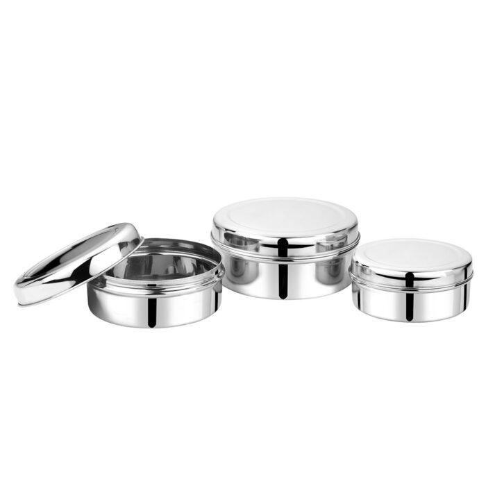 SEGA,Stainless steel flat storage canister/Container/ Kitchen Storage for Snacks - Neelam