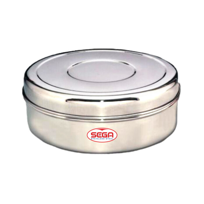 Sega, Stainless Steel Round Papad Dabba/Puri, Roti, Khakhra Box/Multi Purpose Container - Papad dabba