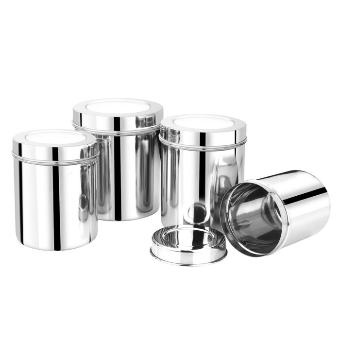 SEGA,Stainless Steel Vertical Storage Canisters - SR Ubha Dabba for Kitchen Storage, Container for Grains, Sugar, Rice, Flour